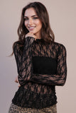 Shear and Shiver Mesh Top: Black