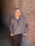 Striped Situation Top: Dark Mocha