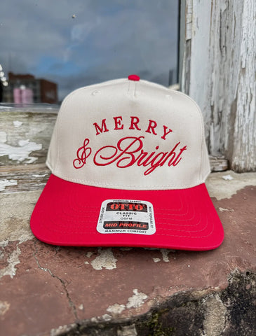 Merry & Bright Cap: Natural/Red