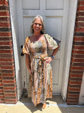 Golden Meadow Midi Dress: Fall Medley