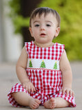 The Merry Gingham Boys Smock: Red