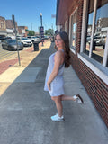 Seabreeze Crochet Dress: Halogen Blue/ White