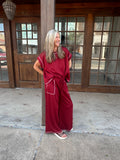 Weekend Win Lounge Set: Maroon