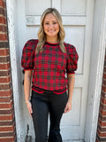 Plaid and Proper Top PLUS: Red/Green