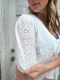 Eyelet Of The Party Top: Off White