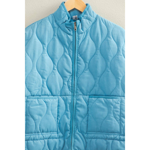 Cloudwave Quilted Jacket: Ocean Blue