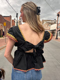 Girly Girl Blouse: Black