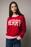 Merry Mistletoe Sweatshirt: Red/Pink