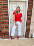 Southern Accent Top: Red