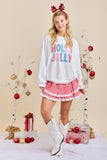 Holly Jolly Gingham Pullover: White