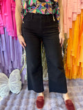 Fiona Wide Leg Denim PLUS: Jet Black