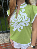 Abstract Allure Top :Lime
