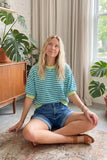 Perfectly Striped Top: Pink/ Royal