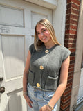 Stay Relevant Knit Vest: Pine Wood