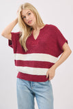 Varsity Sweater Top: Orange/White