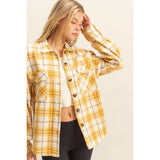 The Golden Girl Plaid Shacket: Yellow Mix