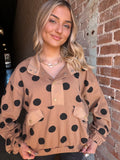 Dots of Love Pullover: Taupe/Black
