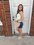 Essential Ribbed Tank: Pistachio Cream