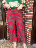 Plaid Tidings Pants: Red Tartan