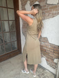 No Plans Needed Midi Dress: Khaki
