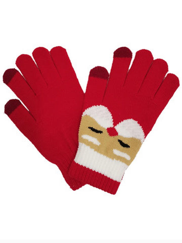 Santa Gloves: Red