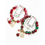Stretch Christmas Theme Charm Bracelet: Multi-Color