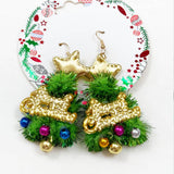 Christmas Theme Dangle Earring Set: MIX COLOR