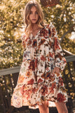 Falling for Florals Dress: Cream Multi