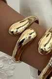 Chunky Tear Drop Bangle: Gold