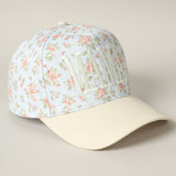 MAMA Embroidered Trucker Hat: Blue/Beige