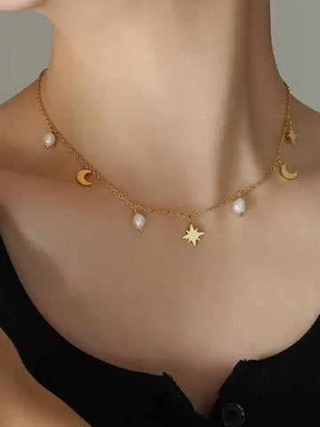 Celestial Mix Necklace: Gold