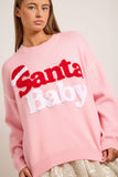 Santa Baby Knit Sweater: Light Pink