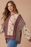 Patch Things Up Top PLUS: Burgundy Mix