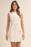 Twill & Thrill Mini Dress: Cream