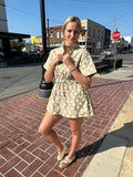 Dot to Trot Romper: Tan