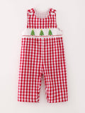 The Merry Gingham Boys Smock: Red