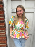 Spring Blossoms Top: Cream