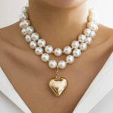 RESTOCKED! Chunky Pearl Layered Necklace: Gold