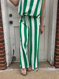 Boardwalk Breeze Pants: Green/ White
