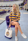 Gameday Stripe Top: Purple/ Yellow