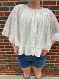 Breezy Boho Cape Top: Vintage Cream