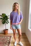 Perfectly Striped Top: Pink/ Royal