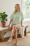 Seaside Stripe Tee: Mint/Blue