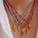 Lucky Catch Necklace: Pink
