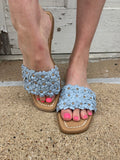 Spring Fever Sandals: Light Blue