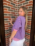 Perfectly Striped Top: Pink/ Royal
