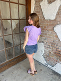 Everyday Eyelet Top: Lavender
