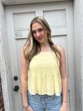 Posey Pleated Tank: Lemon Water