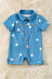 Star Of The Show Romper: Blue Denim