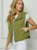 On Trend Quilted Vest: Olive